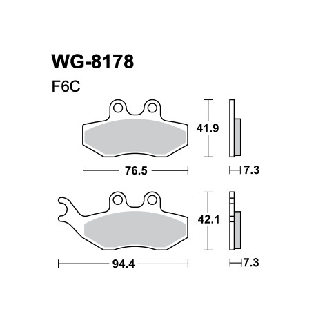 Disc brake pads WRP WG-8178