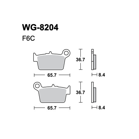 Disc brake pads WRP WG-8204