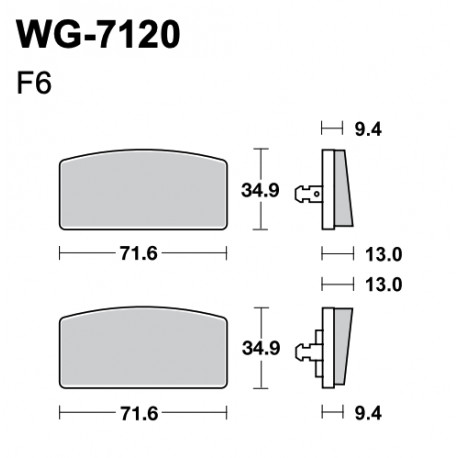 Disc brake pads WRP WG-7120