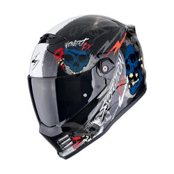 Scorpion COVERT FX SKULLZ Motorcycle Helmet Black-Grey-Red