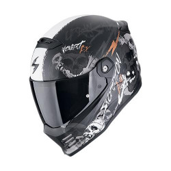 Scorpion COVERT FX SKULLZ Motorcycle Helmet Matt Black-Grey-Gold