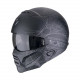 Casque Moto Scorpion EXO-COMBAT II SPIDERWEB Noir mat-Argent