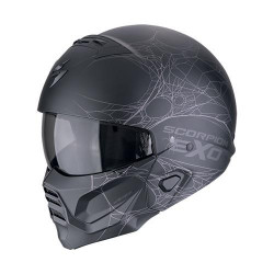 Casque Moto Scorpion EXO-COMBAT II SPIDERWEB Noir mat-Argent