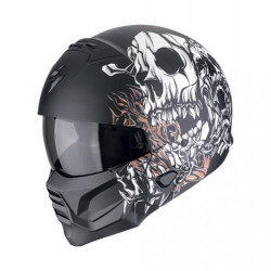 Scorpion EXO-COMBAT II SPIDERWEB Motorcycle Helmet Matt Black-White-Gold