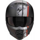 Casque Moto Scorpion EXO-COMBAT II LORD Noir Mat-Rouge