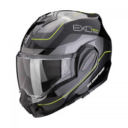 Casque Moto Scorpion EXO-TECH EVO PRO COMMUTA Noir-Argent-Jaune