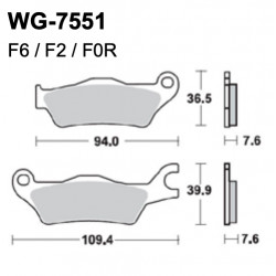 Disc brake pads WRP WG-7551