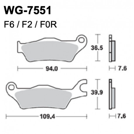 Plaquettes de frein WRP WG-7551