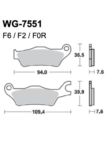 Plaquettes de frein WRP WG-7551