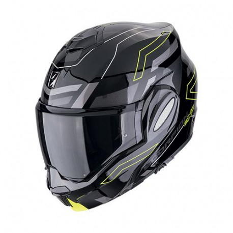 Scorpion EXO-TECH EVO PRO CONQUER Motorcycle Helmet Black-Neon Yellow