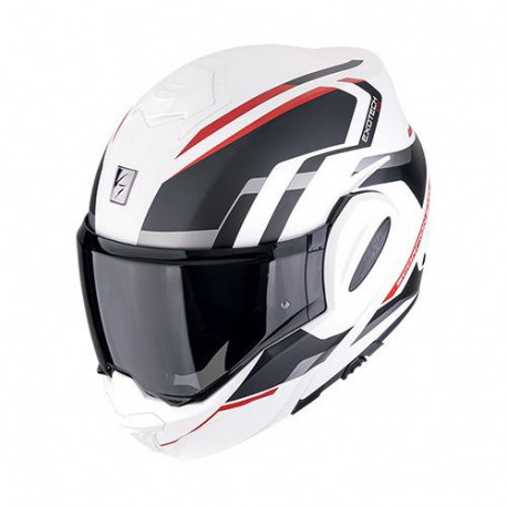 Casque Moto Scorpion EXO-TECH EVO PRO FURIO Blanc mat-Noir-Rouge