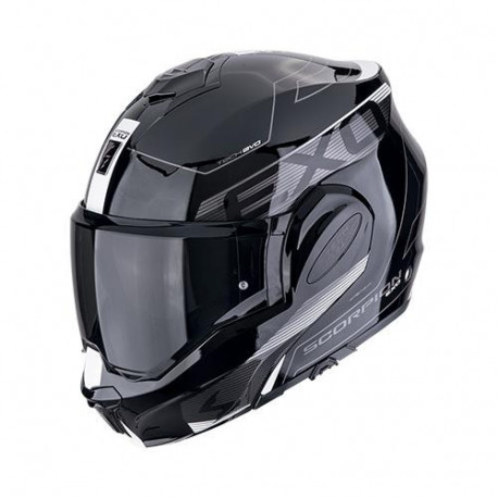 Motorradhelm Scorpion EXO-TECH EVO PRO TRAVELLER Schwarz-Weiss