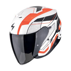Motorradhelm Scorpion EXO-Z1 VUE Mattweiss-Rot-Schwarz