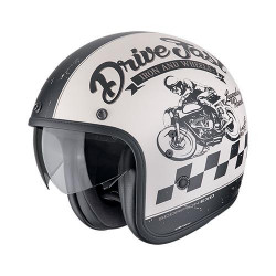 Scorpion BELFAST EVO DRIVE FAST Motorcycle Helmet Matt Cream-Black