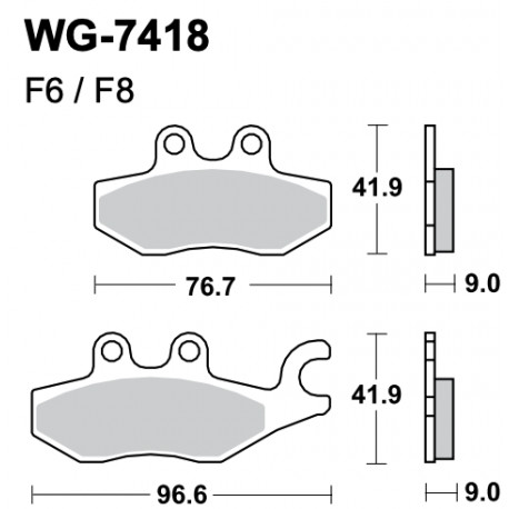 Disc brake pads WRP WG-7418