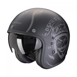 Casque Moto Scorpion BELFAST EVO ROMEO Noir Mat-Argent