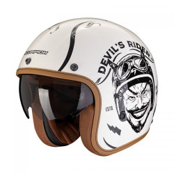 Casque Moto Scorpion BELFAST EVO ROMEO Noir-Crème