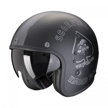 Scorpion BELFAST EVO SPADE Motorcycle Helmet Matt Black-Silver