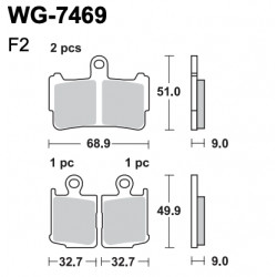 Disc brake pads WRP WG-7477