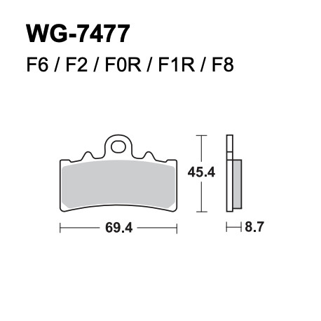 Disc brake pads WRP WG-7477