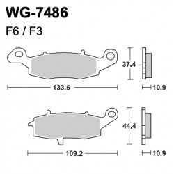 Disc brake pads Rear WRP WG-7486-F3