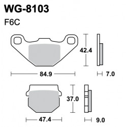 Disc brake pads WRP WG-8103-F6C