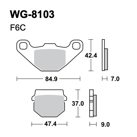 Disc brake pads WRP WG-8103-F6C