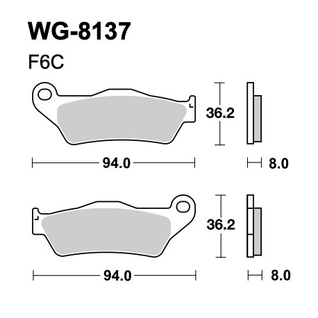 Disc brake pads WRP WG-8137-F6C