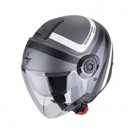 Casque Moto Scorpion EXO-CITY II RIVA Mat Gris-Noir-Blanc