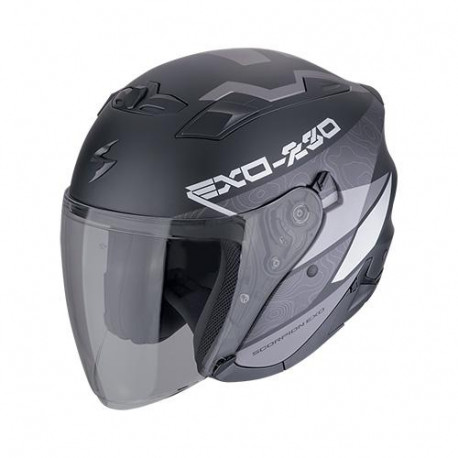 Casque Moto Scorpion EXO-230 BAND Noir mat-Rouge-Argent