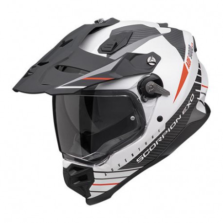 Casque Moto Scorpion ADF-9000 AIR FEAT Blanc Mat-Noir-Rouge