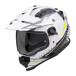 Motorradhelm Scorpion ADF-9000 AIR FEAT Weiss-Neongelb