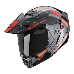 Casque Moto Scorpion ADX-2 GALANE Argent-Noir-Rouge