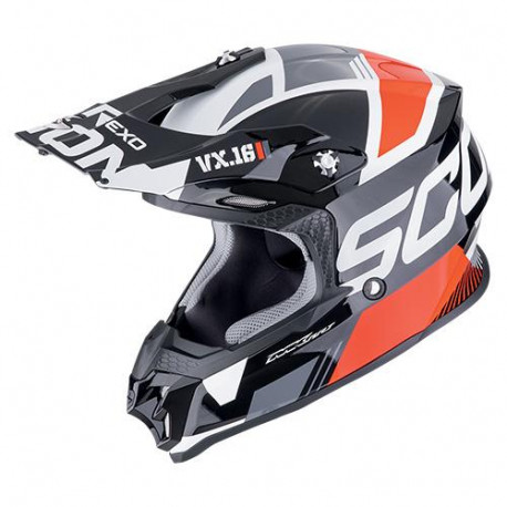 Casque Moto Scorpion VX-16 EVO AIR ANALOG Noir-Rouge