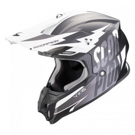 Casque Moto Scorpion VX-16 EVO AIR SLANTER Noir Mat-Argent