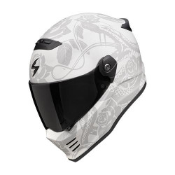 Casque Moto Scorpion COVERT FX DRAGON Gris Clair Mat-Argent