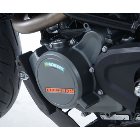 Engine Case Slider left side R&G Racing - KTM 125 Duke 2017-23 // Husqvarna 125 Svartpilen 2021/+