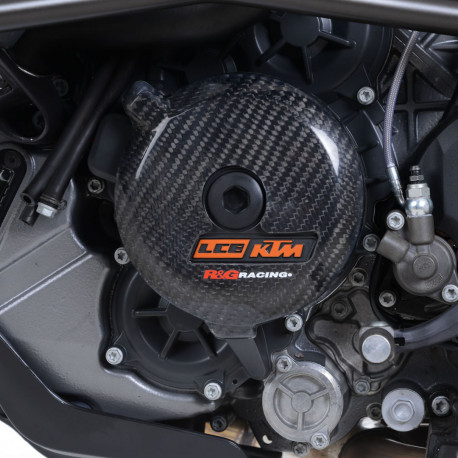 Carbon Fibre Engine Case Slider left side R&G Racing - KTM Superduke / Adventure