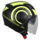 Motorradhelm Vito Jet Isola Mattschwarz / Fluogelb