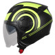 Casque Moto Jet Vito Isola Noir mat / Jaune Fluo