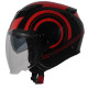 Motorradhelm Vito Jet Isola Rot / Schwarz Hochglanz