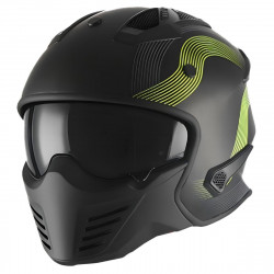 Motorcycle helmets Vito Jet Bruzano Matte black / Fluorescent yellow