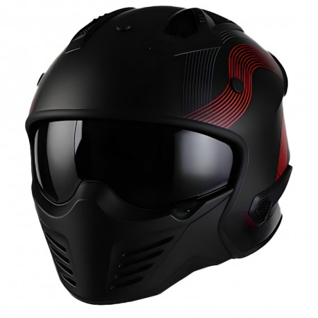 Motorcycle helmets Vito Jet Bruzano Matte black / Red