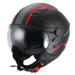 Motorradhelm Vito Jet Lavori Schwarz / Rot