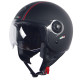 Motorradhelm Vito Jet Loreto Mattschwarz / Rot