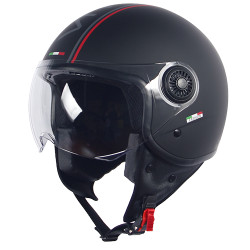 Motorcycle helmets Vito Jet Loreto Matte black / Red