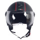 Casque Moto Jet Vito Loreto Noir Mat / Rouge