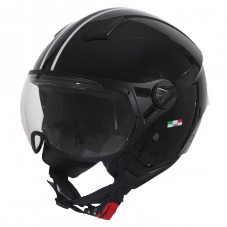 Casque Moto Jet Vito Moda Noir Brillant