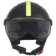 Casque Moto Jet Vito Moda Retro Vert / Noir Mat