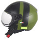 Casque Moto Jet Vito Moda Retro Vert / Noir Mat